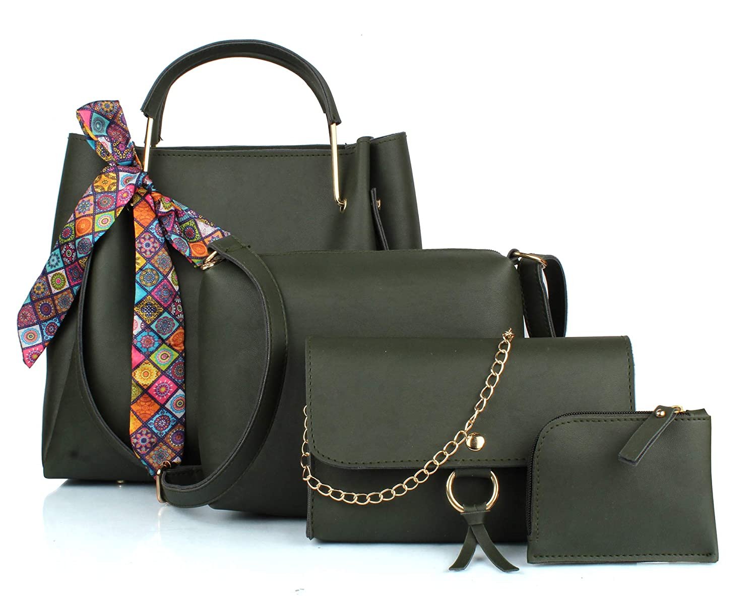 Women's Green PU Leather Handbag