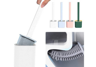  Silicon Toilet Brush with Slim Holder