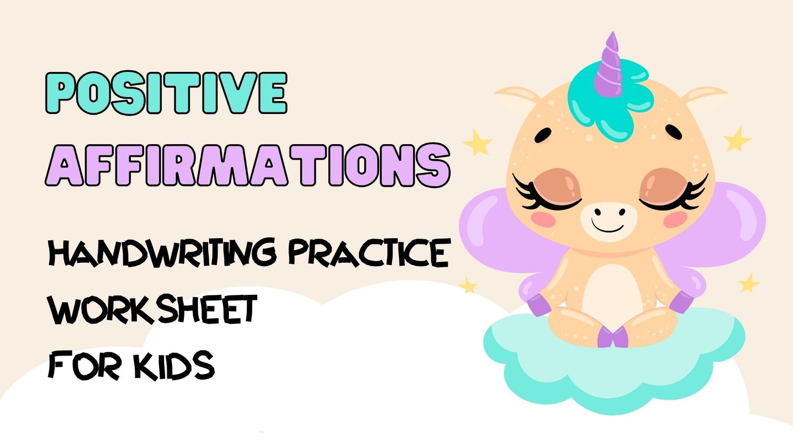 10 Positive Affirmation Handwriting Practice Worksheets for kids