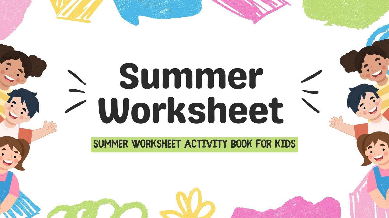 Fun Summer Worksheet Activity Book for Kids (20 Pages)