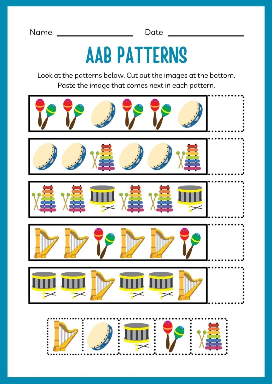 Fun and Colorful Math Patterns Worksheets for Kindergarten Kids - Gift ...