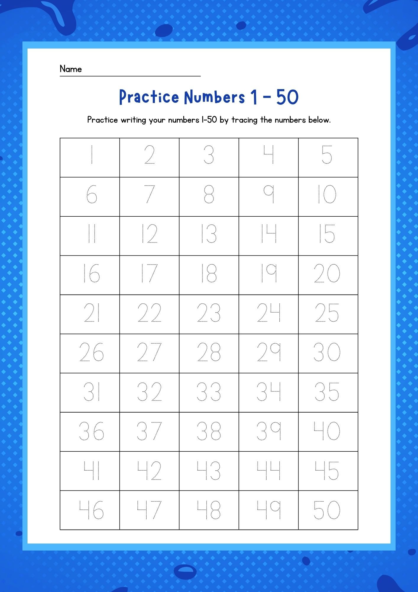 Simple Number Tracing Worksheet for Kids | Fun and Easy Learning (15 ...