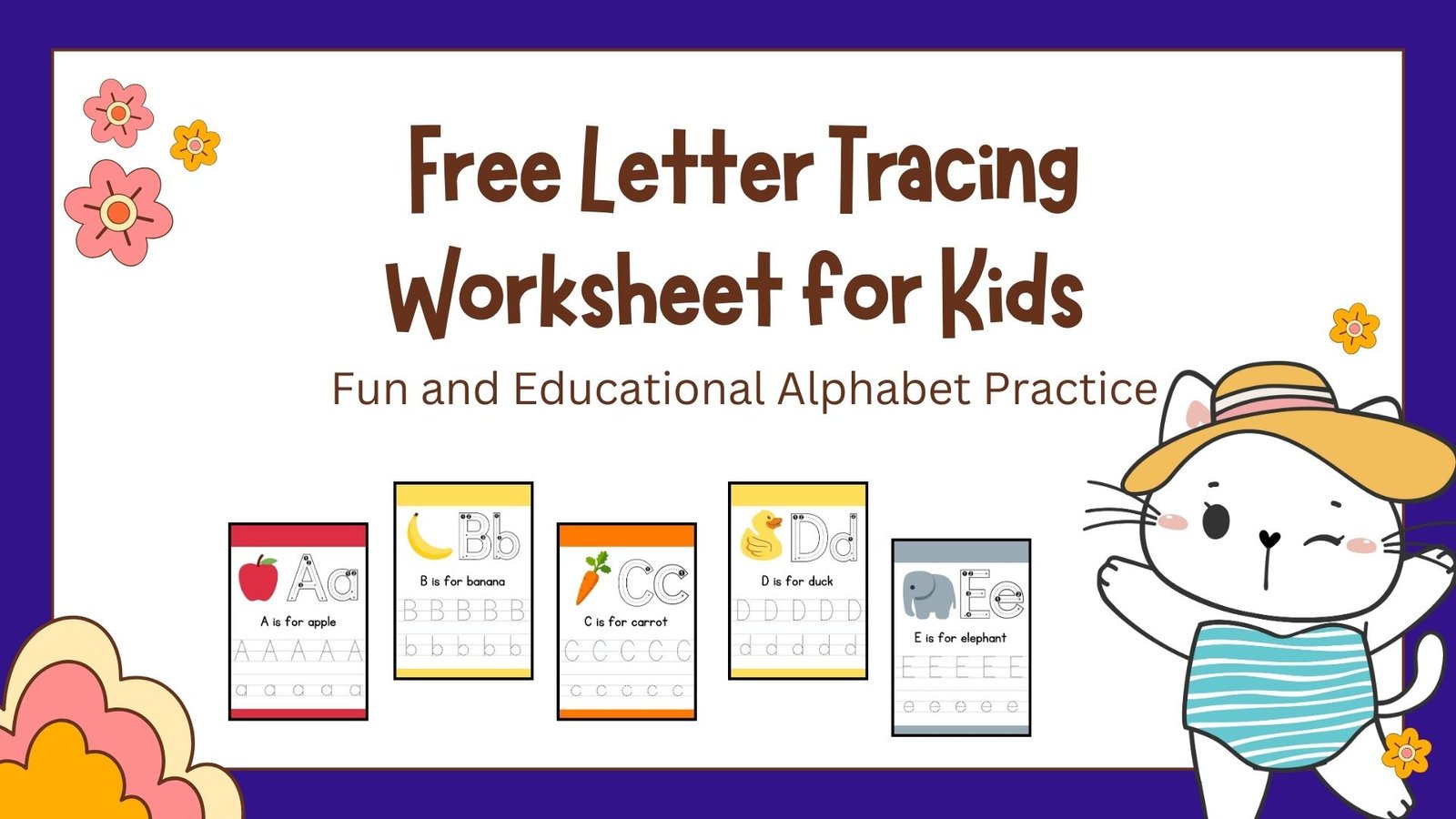 Free Letter Tracing Worksheet for Kids | Fun and Educational Alphabet Practice (26 Pages)