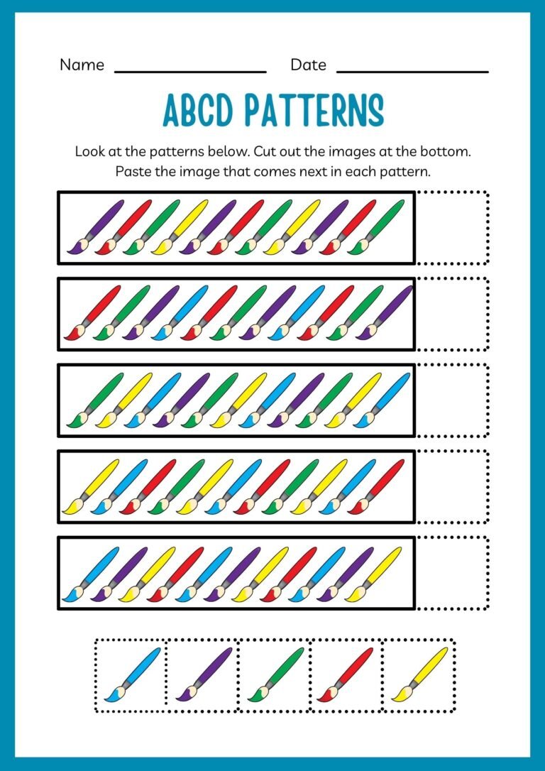 Fun Kindergarten Math Patterns Worksheets - Gift Ideass