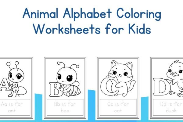 Animal Alphabet Coloring Worksheets for Kids