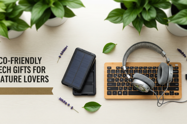 Eco-friendly tech gifts for nature lovers – solar chargers, bamboo keyboards, and green gadgets.