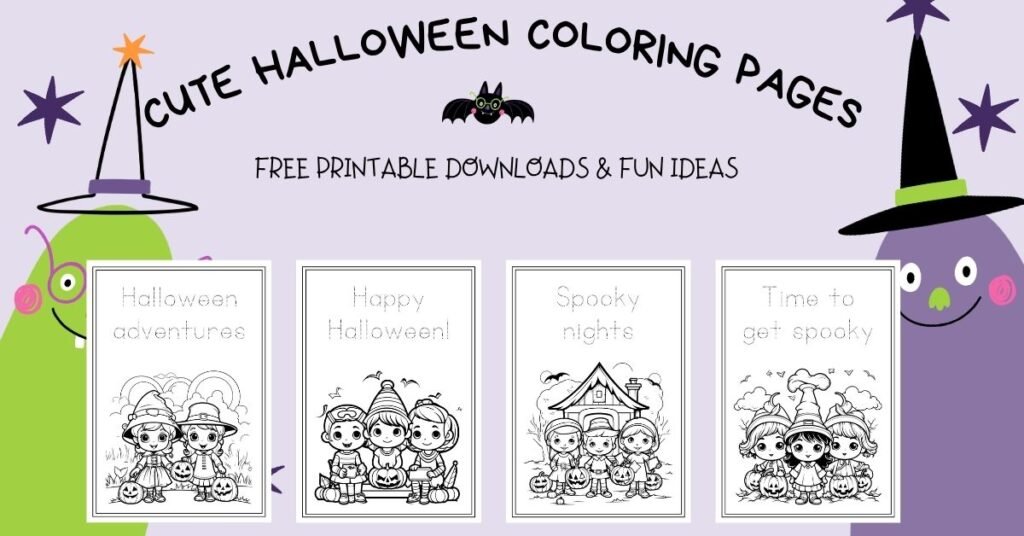 Cute Halloween Coloring Pages for kids: Free Printable Downloads & Fun ...